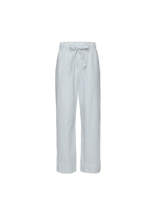 Main View - Click To Enlarge - TEKLA - Small Organic Cotton Poplin Pyjamas Pants — Placid Blue Stripes