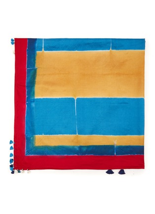 Detail View - Click To Enlarge - INJIRI - HAND PAINTED STRIPE SQUARE SILK SCARF