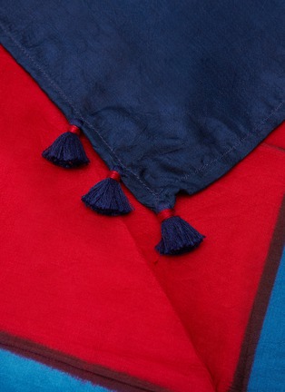 Detail View - Click To Enlarge - INJIRI - HAND PAINTED CONTRAST SQUARE SILK SCARF