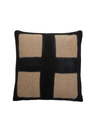 Main View - Click To Enlarge - SUZUSAN - Knitted Cashmere Cushion — Black/Light Coffee