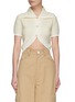 Main View - Click To Enlarge - JACQUEMUS - Contrast Trim Enlarged Collar Knit Cropped Cardigan