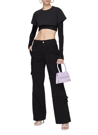 Figure View - Click To Enlarge - JACQUEMUS - CROPPED LAYERED T-SHIRT
