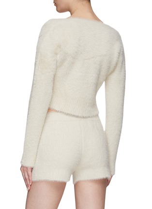 Back View - Click To Enlarge - JACQUEMUS - Gold Toned Logo Charm Cropped Cardigan