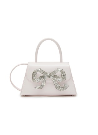 Main View - Click To Enlarge - SELF-PORTRAIT - MINI ‘BOW’ CRYSTAL EMBELLISHED LEATHER CROSSBODY BAG