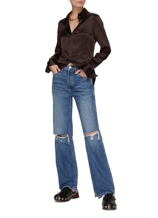 Figure View - Click To Enlarge - RE/DONE - 90S HIGH RISE LOOSE DESTROYED KNEE JEANS