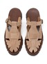 Detail View - Click To Enlarge - HEREU - ‘CANVA SPORT’ CUT OUT FLAT SUEDE SLIP ON SHOES