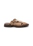 Main View - Click To Enlarge - HEREU - ‘CANVA SPORT’ CUT OUT FLAT SUEDE SLIP ON SHOES