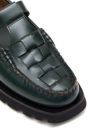 Detail View - Click To Enlarge - HEREU - ‘SOLLER SPORT’ FLAT WOVEN LEATHER LOAFERS