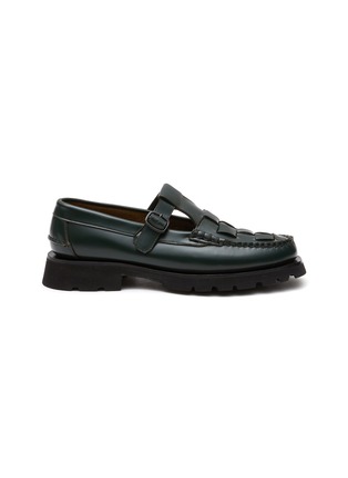 Main View - Click To Enlarge - HEREU - ‘SOLLER SPORT’ FLAT WOVEN LEATHER LOAFERS
