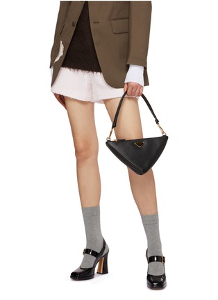 Front View - Click To Enlarge - PRADA - ‘Symbole’ Triangle Jacquard Duo Mini Bag