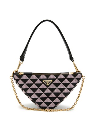 Main View - Click To Enlarge - PRADA - ‘Symbole’ Triangle Jacquard Duo Mini Bag