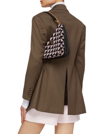 Figure View - Click To Enlarge - PRADA - ‘Symbole’ Triangle Jacquard Duo Mini Bag