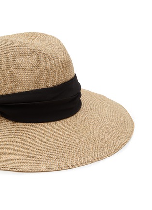 Detail View - Click To Enlarge - EUGENIA KIM - ‘CASSIDY’ RIBBON HIGH TOP HEMP STRAW FEDORA HAT