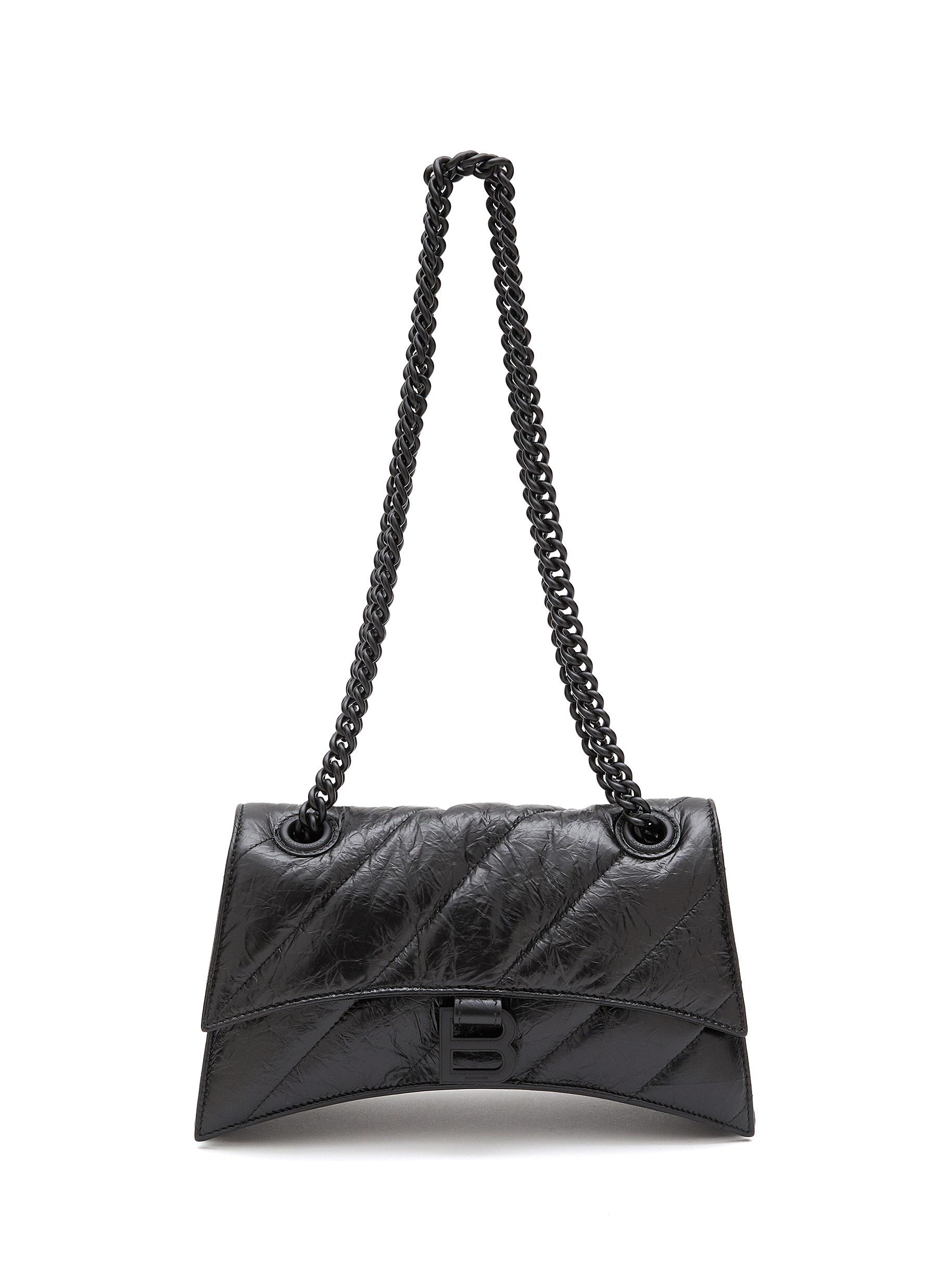 BALENCIAGA 'Crush' Small Chain Strap Quilted Leather Bag