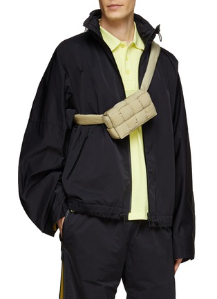 Figure View - Click To Enlarge - BOTTEGA VENETA - Woven Padded Nylon Messenger Bag