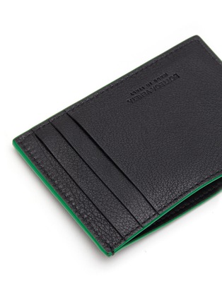 Detail View - Click To Enlarge - BOTTEGA VENETA - Contrasting Trim Oversized Intrecciato Grained Leather Cardholder