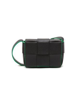 Main View - Click To Enlarge - BOTTEGA VENETA - ‘Fun’ Contrasting Trim Leather Messenger Bag