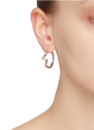 Figure View - Click To Enlarge - MISSOMA - MOLTEN STERLING SILVER PLATED HOOP EARRINGS