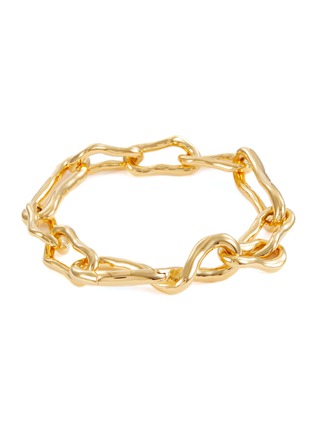 Main View - Click To Enlarge - MISSOMA - ‘MOLTEN KNOT’ LINK GOLD PLATED STERLING SILVER BRACELET