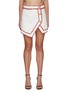 Main View - Click To Enlarge - BALMAIN - Contrasting Fringed Trim Asymmetric Tweed Skirt