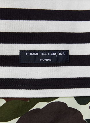  - COMME DES GARÇONS HOMME - Camouflage Hem Striped Cotton Crewneck T-Shirt