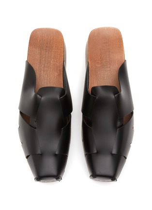 Detail View - Click To Enlarge - HEREU - ‘Lucia’ Cut Out Leather Square Toe Clogs