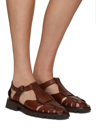 Figure View - Click To Enlarge - HEREU - ‘Pesca Sport’ Lug Sole Leather Fisherman Sandals