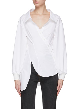 Main View - Click To Enlarge - ALEXANDER MCQUEEN - PUFF SLEEVE TWISTED PANEL SHIRT