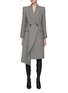 Main View - Click To Enlarge - ALEXANDER MCQUEEN - ASYMMETRIC PANEL LONG SLEEVE FITTED DOUBLE BREASTED HOUNDSTOOTH COAT
