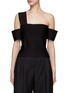 Main View - Click To Enlarge - ALEXANDER MCQUEEN - SLEEVELESS OFF SHOULDER BANDAGE FITTED TOP