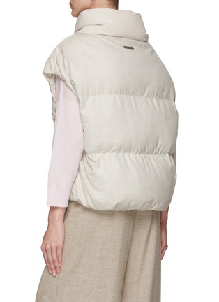 Back View - Click To Enlarge - PESERICO - CAP SLEEVE HIGH NECK FRONT ZIP PUFFER VEST