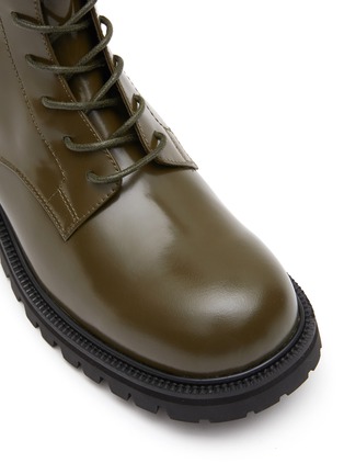Detail View - Click To Enlarge - PEDDER RED - ‘Cammy’ Lug Sole Leather Combat Boots