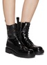 Figure View - Click To Enlarge - PEDDER RED - ‘Cammy’ Lug Sole Leather Combat Boots