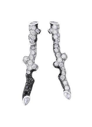 Main View - Click To Enlarge - MAISONALT - ‘Forest Alt Woody’ Diamond 18K White Gold Earrings