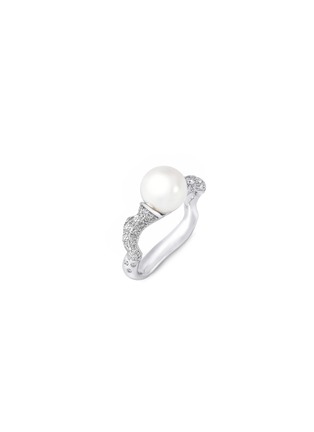 Main View - Click To Enlarge - MAISONALT - ‘Forest Alt River’ Akoya Pearl Diamond 18K White Gold Ring