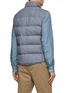 Back View - Click To Enlarge - BRUNELLO CUCINELLI - Denim Effect Padded Leather Button-Up Vest
