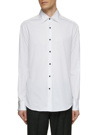Main View - Click To Enlarge - BRUNELLO CUCINELLI - Double French Cuff Giza Cotton Twill Evening Shirt