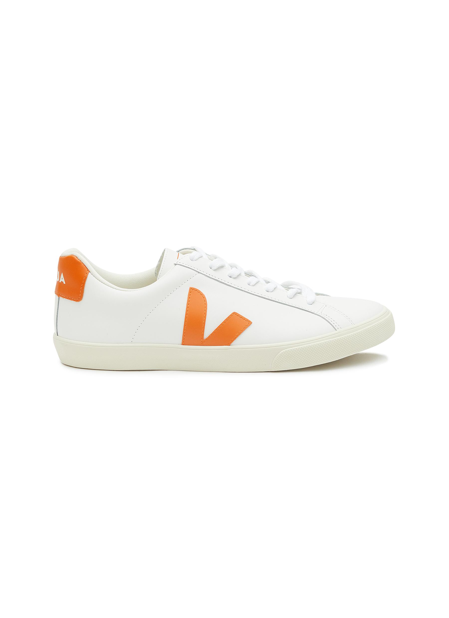 New Mens Veja White Esplar Low Logo Leather Trainers Edit Lace Up 
