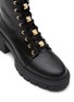 Detail View - Click To Enlarge - STUART WEITZMAN - ‘SOHO’ PEARL DETAIL LACE UP LEATHER COMBAT BOOTS