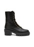 Main View - Click To Enlarge - STUART WEITZMAN - ‘SOHO’ PEARL DETAIL LACE UP LEATHER COMBAT BOOTS