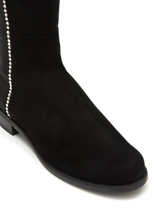 Detail View - Click To Enlarge - STUART WEITZMAN - ‘5050’ CRYSTAL DETAIL SUEDE BOOTS