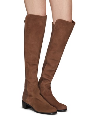 Figure View - Click To Enlarge - STUART WEITZMAN - ‘RESERVE’ STRETCH LEATHER KNEE HIGH BOOTS