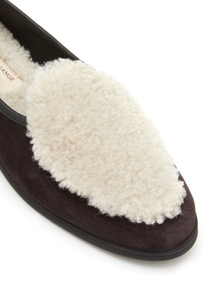 Detail View - Click To Enlarge - BAUDOIN & LANGE - ‘STRIDE’ SHEARLING SUEDE FLAT LOAFERS