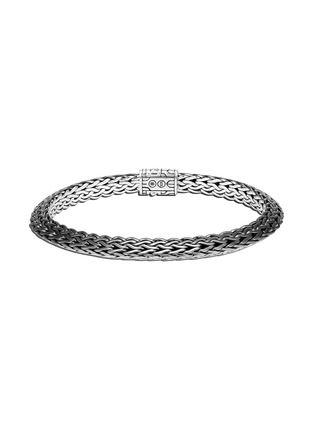  - JOHN HARDY - ‘CLASSIC CHAIN’ STERLING SILVER BLACK RHODIUM PLATED SILVER TREATED BLACK SAPPHIRE SPINEL TIGA BRACELET