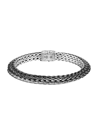  - JOHN HARDY - ‘CLASSIC CHAIN’ STERLING SILVER BLACK RHODIUM PLATED SILVER TREATED BLACK SAPPHIRE SPINEL TIGA BRACELET