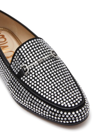 Detail View - Click To Enlarge - SAM EDELMAN - ‘Loraine’ Crystal Embellished Horsebit Leather Loafers