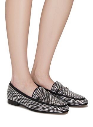 Figure View - Click To Enlarge - SAM EDELMAN - ‘Loraine’ Crystal Embellished Horsebit Leather Loafers