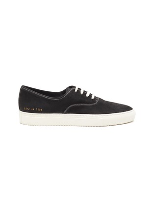 Main View - Click To Enlarge - COMMON PROJECTS - Contrasting Stitching Grained Leather Sneakers
