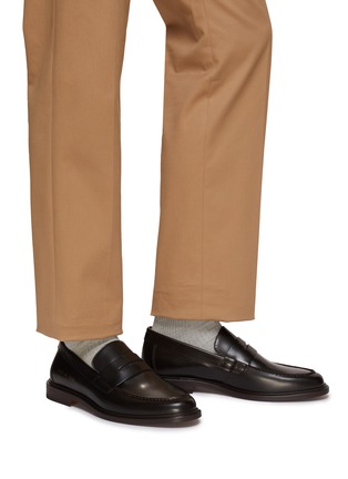 Figure View - Click To Enlarge - COMMON PROJECTS - Almond-Toed Leather Penny Loafers