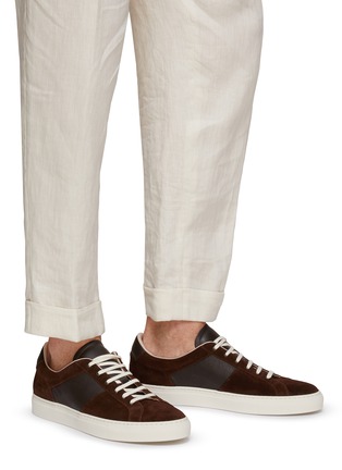 Figure View - Click To Enlarge - COMMON PROJECTS - ‘Winter Achilles’ Leather Suede Low-Top Sneakers